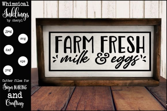 Farm Fresh Milk and Eggs Graphics & Illustrations