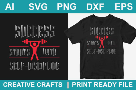 Gym Tshirt Design Motivational Quotes: Graphics & Print Templates