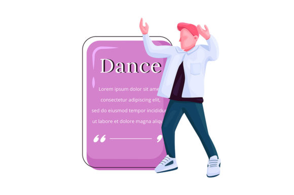 Male Stylish Dancer Flat Color Vector Graphics